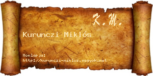 Kurunczi Miklós névjegykártya